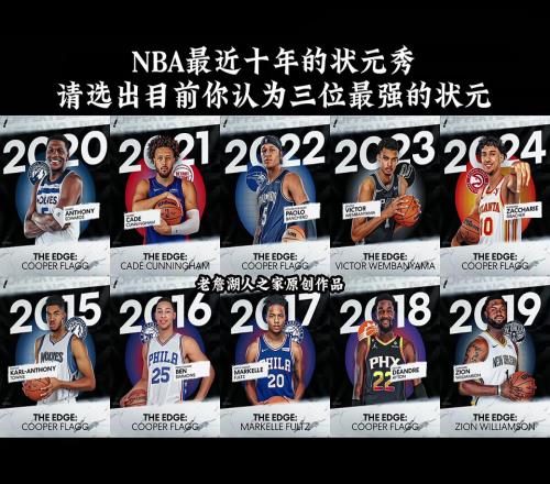 NBA最近十年的状元秀,请选出目前你认为三位最强的状元