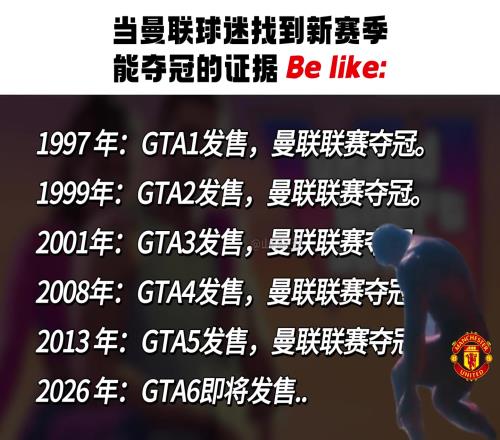 你说的是真的吗太好了,GTA赶紧发售吧,曼联有救啦