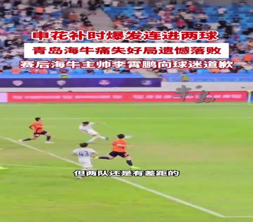 补时被进两球遭遇失利,赛后海牛主帅李霄鹏向球迷道歉