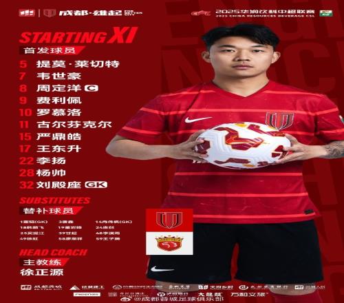 成都蓉城vs上海海港比賽首發(fā)名單出爐