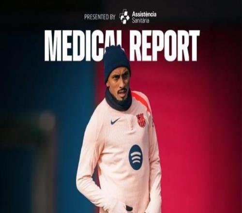 巴萨官方：拉菲因伤缺席战皇社