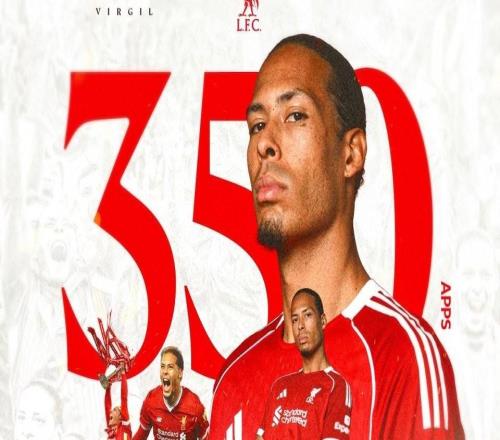 里程碑之戰(zhàn)，范戴克迎來(lái)利物浦生涯第350次出場(chǎng)