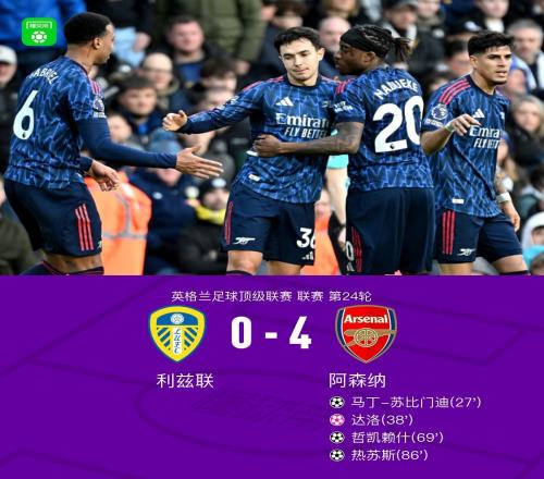 劍南春丨阿森納40利茲聯(lián)，馬杜埃凱助攻+造烏龍，哲凱賴什破門