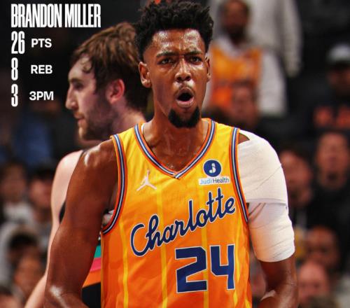 26分8板2助1斷1帽！米勒打爆文班，哈珀不輸克神，黃蜂豪取6連勝