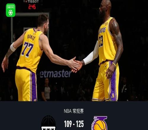 湖人125109輕取籃網(wǎng)，詹姆斯25+7，東契奇三節(jié)24分，里夫斯復(fù)出15分