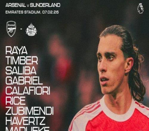 阿森納首發：熱蘇斯先發