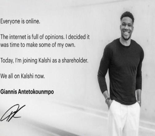 將把天賦帶到字母哥自宣入股體育競(jìng)猜平臺(tái)KalshiSports