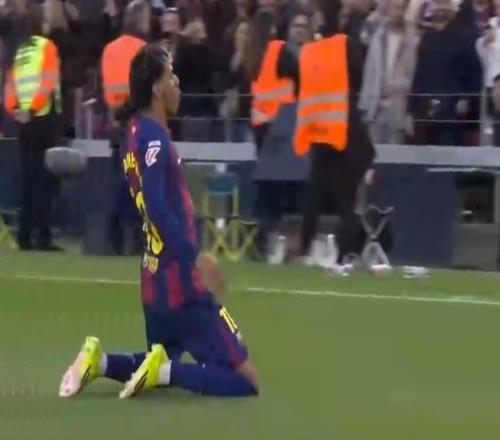 遠(yuǎn)射世界波！亞馬爾滑跪慶祝，創(chuàng)西甲單季紀(jì)錄，5場連造6球