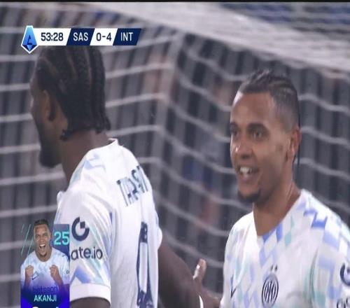 打進(jìn)意甲生涯處子球，阿坎吉首次代表國(guó)米破門