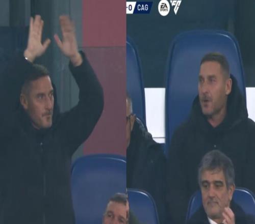 托蒂現(xiàn)身羅馬主場觀戰(zhàn)意甲，球迷們高唱“只有一個隊長”