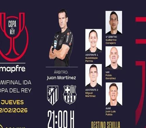 國(guó)王杯半決賽首回合馬競(jìng)vs巴薩裁判安排：胡安馬丁內(nèi)斯執(zhí)法