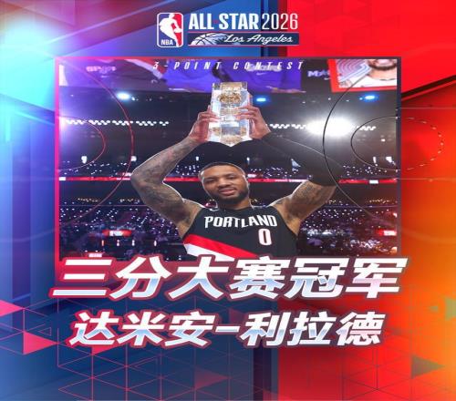 聯(lián)盟歷史第三人！利拉德三次奪得三分球大賽冠軍