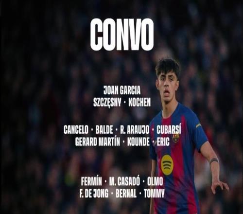 巴薩客戰(zhàn)赫羅納名單：萊萬、亞馬爾領(lǐng)銜，拉菲尼亞回歸