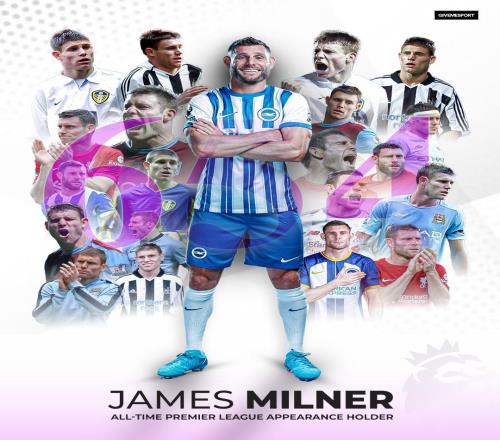 英超最長的河！米爾納654次出場超越巴里，創(chuàng)英超歷史出場紀(jì)錄