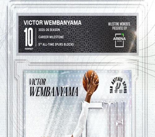 才打了三年，文班生涯蓋帽數(shù)來到544次升至馬刺隊(duì)史第5