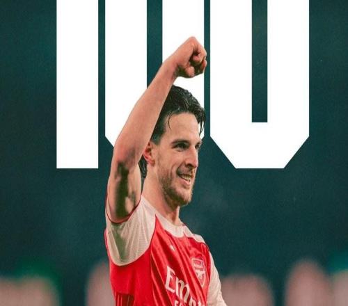 里程碑，賴(lài)斯迎來(lái)阿森納生涯第100場(chǎng)英超比賽