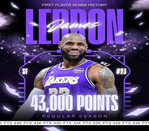 詹姆斯吞雙里程悲：43000分歷史首人1600場(chǎng)歷史第二人