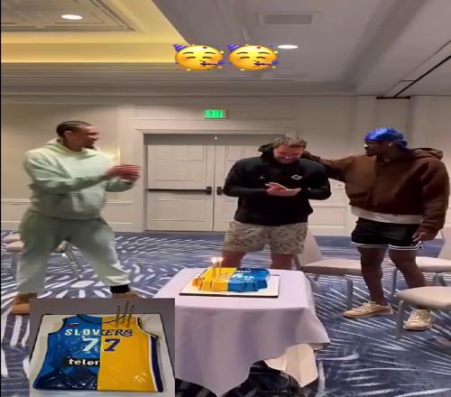 排面湖人為東契奇慶生詹皇領(lǐng)唱生日歌,海斯范德彪護(hù)法077吹蠟燭