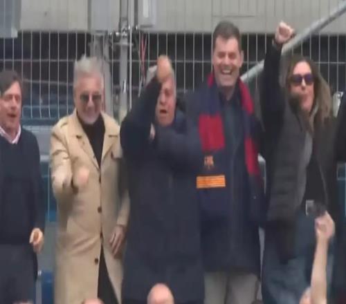 馬卡：拉波爾塔看臺(tái)高唱反皇馬歌曲，激動(dòng)之余做出不雅手勢(shì)