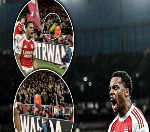 哎呀！薩利巴慶祝時踢飛場邊備用球，小球童十分沮喪攤手抱怨