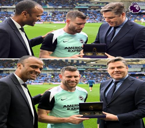 致敬傳奇，英超官方在本輪賽前為英超歷史出場(chǎng)王米爾納頒獎(jiǎng)