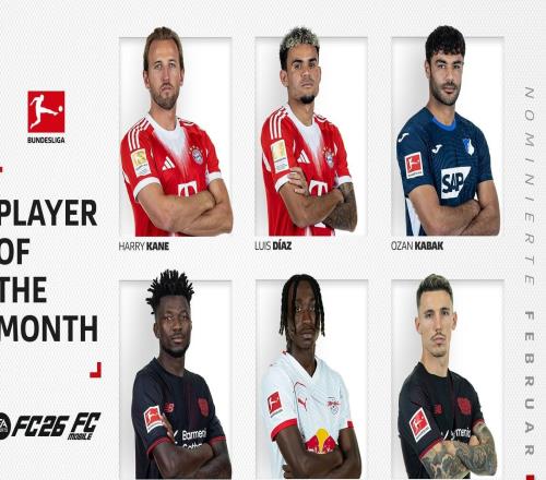 德甲二月最佳球員候選：凱恩、迪亞斯領(lǐng)銜，揚(yáng)迪奧曼德在列