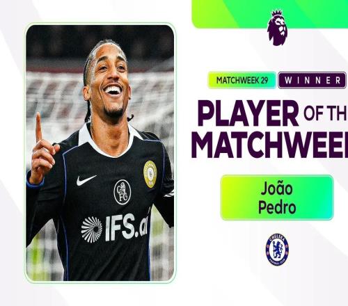 首次戴帽，若昂佩德羅當(dāng)選英超第29輪最佳球員