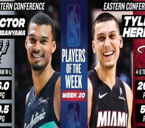 周最佳球員：西部維克托文班亞馬東部泰勒希羅