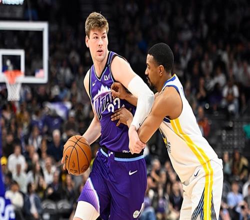 可惜出場(chǎng)時(shí)間少了點(diǎn)，否則爵士先發(fā)中鋒怕是要打爆勇士?jī)?nèi)線了