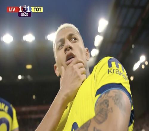 16場6球，利物浦是里沙利松英超生涯進球并列最多的對手