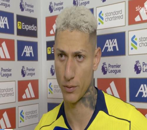 里沙利松：我喜歡對陣強隊，這對我來說是一個很好的機會