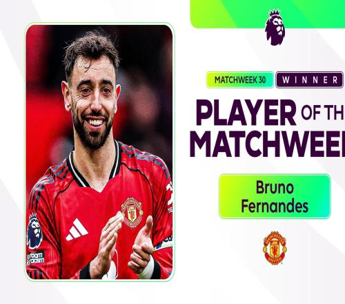 官方：布魯諾費爾南德斯當選英超第30輪最佳球員