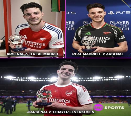 關(guān)鍵先生，阿森納最近三次歐冠淘汰賽獲勝時的MVP都是賴斯