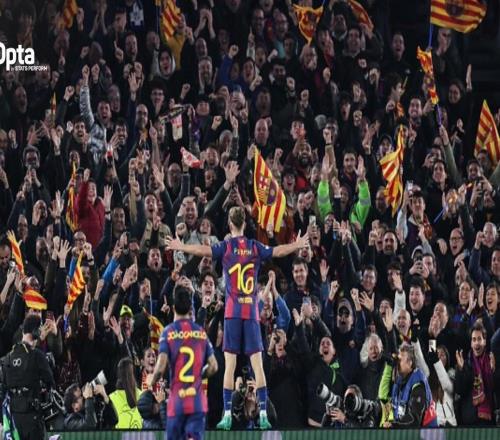 代表巴薩單賽季歐冠參與進(jìn)球上雙，費(fèi)爾明是西班牙球員第一人