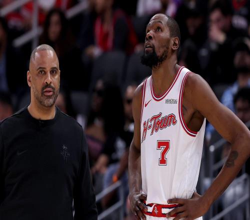 火箭掉西部第五！杜蘭特多次沮喪表情令人無(wú)奈末節(jié)僅3分淪為看客