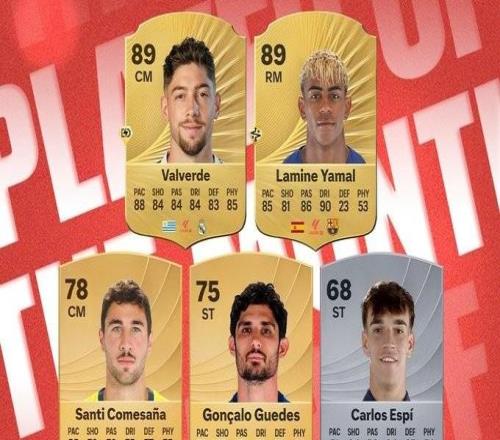 西甲3月最佳球員候選：巴爾韋德、亞馬爾、埃斯皮等人在列