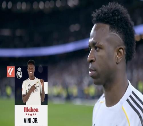 梅開二度，維尼修斯當(dāng)選馬德里德比全場最佳球員