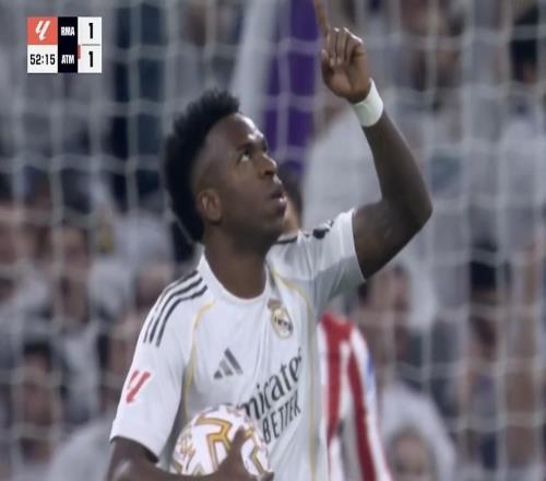 點球破門，維尼修斯第13次西甲對陣馬競首次取得進球