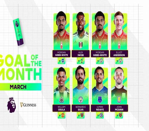 英超3月最佳進球候選：奧蘇拉絕殺曼聯(lián)、B席小角度吊射入圍
