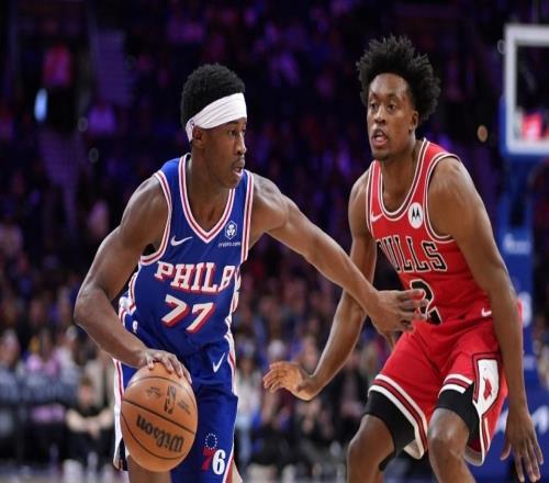 76人最多領(lǐng)先47分大勝公牛恩比德復(fù)出35+6+7喬治解禁28分