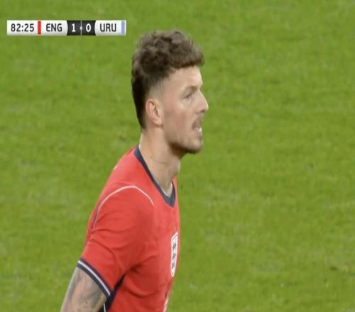 時隔4年再度代表英格蘭隊出場，本懷特斬獲三獅生涯處子球