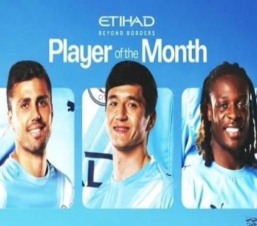 曼城3月最佳球員候選：羅德里、胡桑諾夫、多庫在列