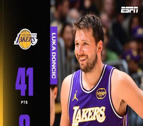 东契奇本赛季15次单场得分40+，湖人队史仅次于0607赛季科比