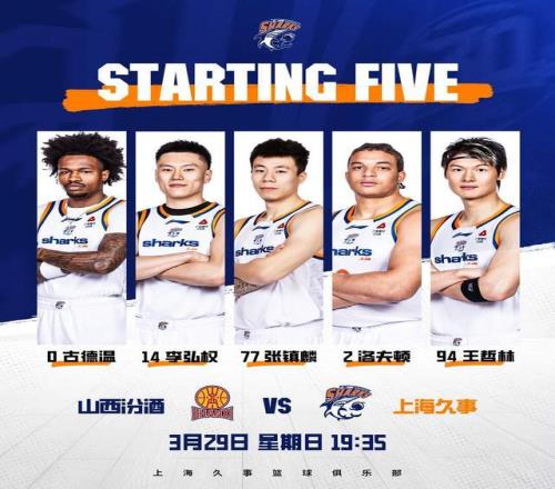 CBA常規(guī)賽第32輪，上海男籃10096戰(zhàn)勝山西隊(duì)