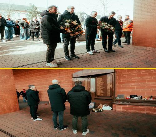 悼念希爾斯堡慘案受害者，多特傳奇在慈善賽前向紀(jì)念碑獻(xiàn)花圈