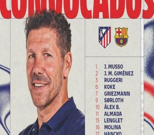 馬競(jìng)戰(zhàn)巴薩大名單：奧布拉克、略倫特缺席，多名青訓(xùn)小將入選