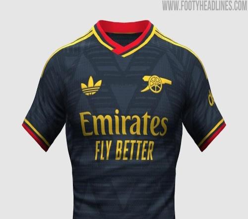 阿森納2627賽季客場(chǎng)球衣曝光：學(xué)院海軍藍(lán)色調(diào)，紅黃色點(diǎn)綴