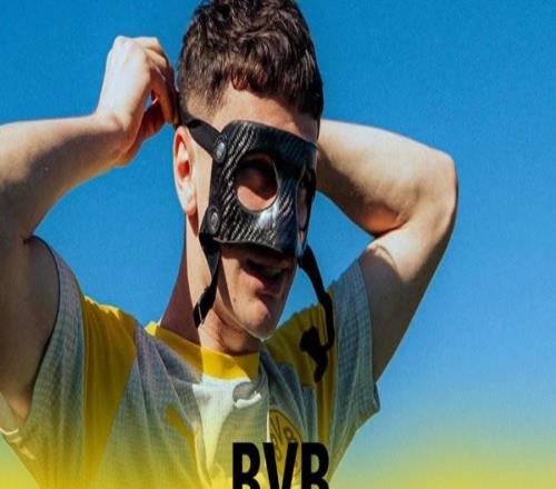 魯爾新聞：多特后衛(wèi)盧卡雷賈尼鼻梁骨折，暫時佩戴面具