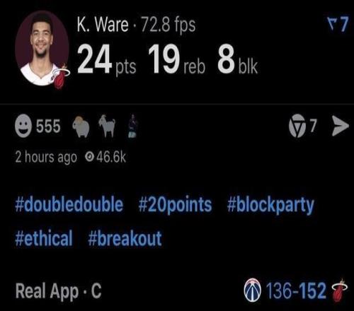 熱火藏了3年的中鋒苗子，24+19+8后又被按回板凳