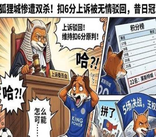 萊斯特城慘遭雙殺！扣6分上訴被無情駁回，昔日冠軍深陷保級區(qū)